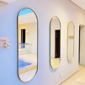 Triple pill framed mirrors